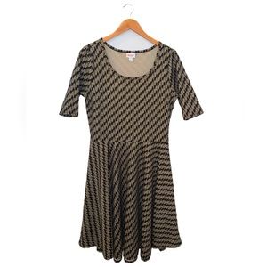 Lularoe Black and Metallic Gold Nicole Dress Size 2XL